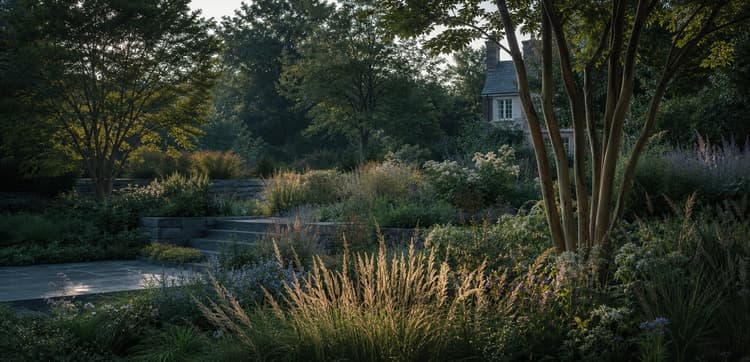 A finished residential landscape